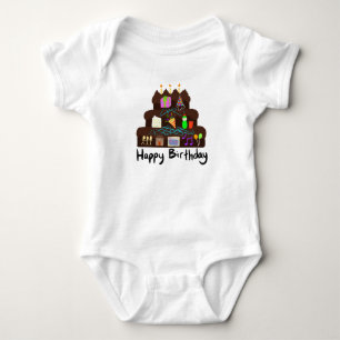 Body Para Bebê Rede Neural de Aniversário Nerd