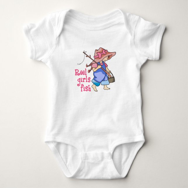 Body Para Bebê Reel Girls Fish (Frente)