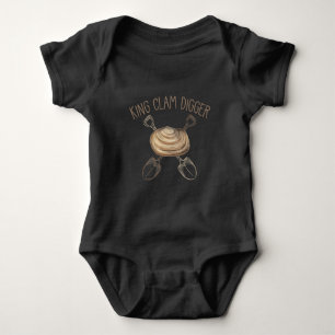 Body Para Bebê Rei Clam Digger Beach Shell Cavando Oceano