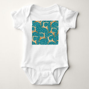 Body Para Bebê Reindeer De Natal: Padrão Vintage Invisível.