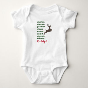 Body Para Bebê Reindeer Names Natal