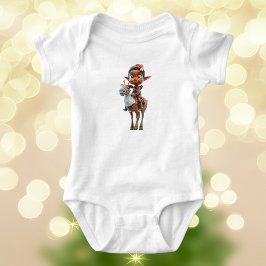 Body Para Bebê Reindeer Rider Natal Elf Bebê Roupa