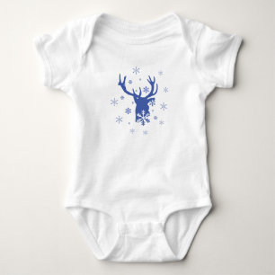 Body Para Bebê Reindeer & Snowflakes