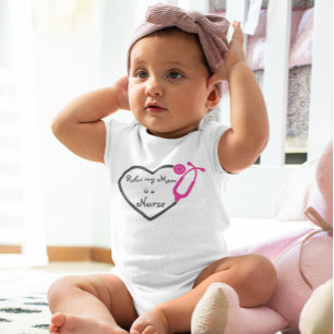 Body Para Bebê Relaxe Minha Mãe É Uma Enfermeira Coração Estetosc
