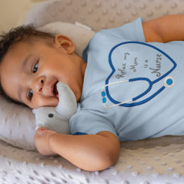 Body Para Bebê Relaxe Minha Mãe É Uma Enfermeira Coração Estetosc