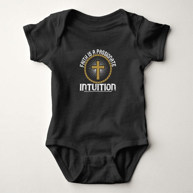 Body Para Bebê Religião Fé É Uma Intuição Apaixonada (Frente)