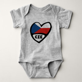 Body Para Bebê República Checa Código do país Flag Heart, CZE