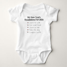 Body Para Bebê Resoluções de Ano Novo Personalizadas, Unisex, Div