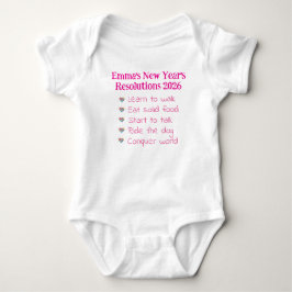 Body Para Bebê Resoluções Personalizadas de Ano Novo, Menina, Div