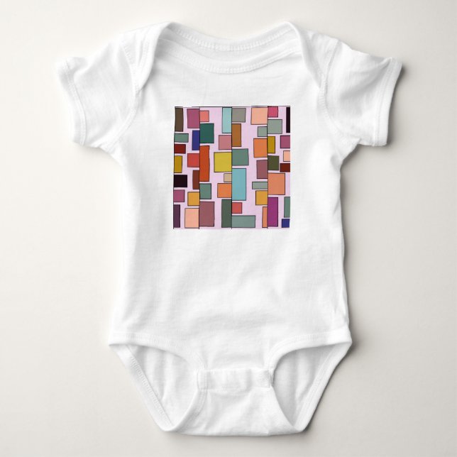 Body Para Bebê Retângulos de Boho (Frente)