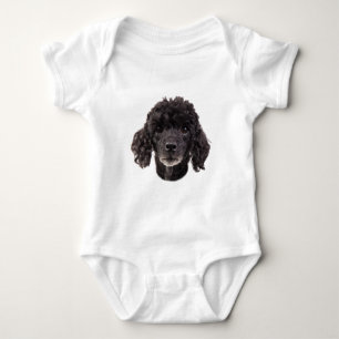 Body Para Bebê Retrato de uma caniche preta