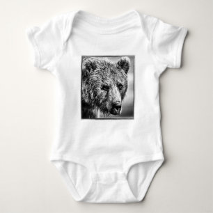 Body Para Bebê Retrato de urso pardo