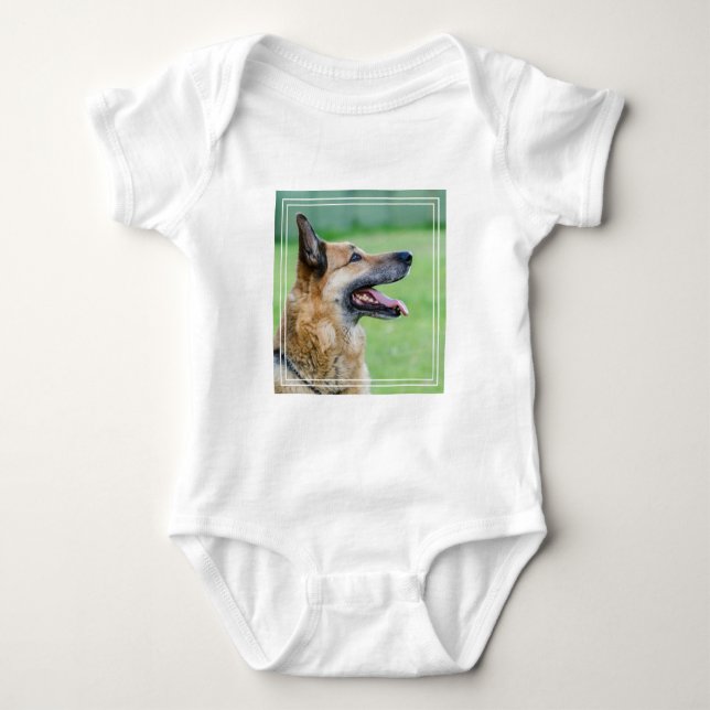 Body Para Bebê Retrato German shepherd (Frente)