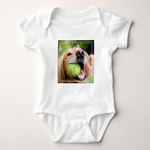 Body Para Bebê Retriever De Ouro Com Bola De Tênis