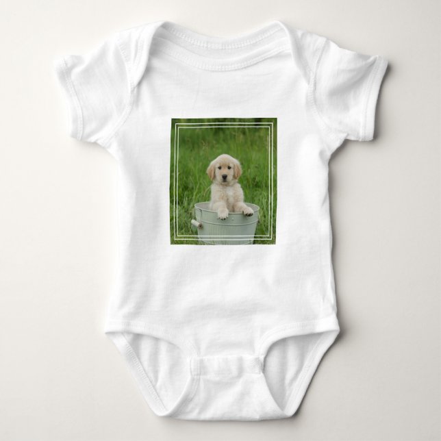 Body Para Bebê Retriever De Ouros Em Lavagem (Frente)