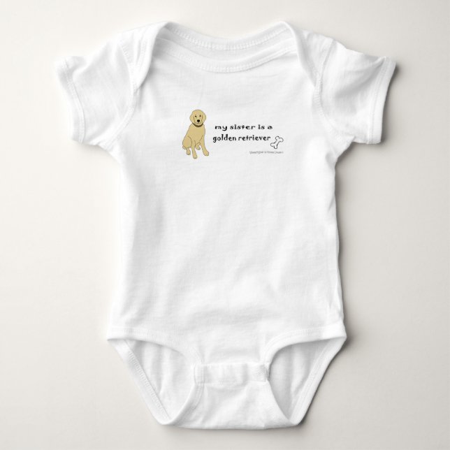 Body Para Bebê retriever dourado (Frente)
