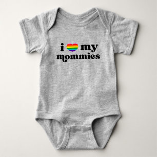 Body Para Bebê Retro Adoro Minhas Mães Mães Rainbow