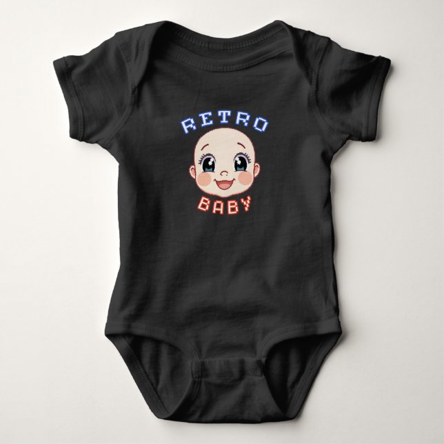 Body Para Bebê Retro baby!Un amour pixel  (Frente)