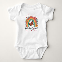 Body Para Bebê Retro Boho Arco-íris Acredite em Si Mesma Borbolet