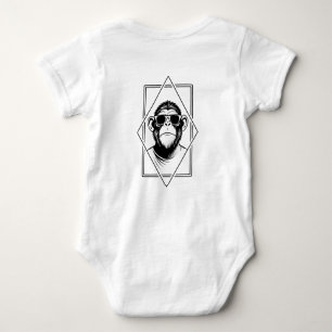 Body Para Bebê Retro-Chic Chimp Diamond – Geometria Encontra Atit