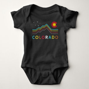 Body Para Bebê Retro Colorado Flag Rocky Mountain Souvenir