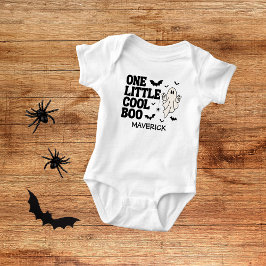 Body Para Bebê Retro Ghost Um Menino no Halloween Aniversário de