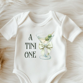 Body Para Bebê Retro Minimalist A Tini One Martini Baby Shower