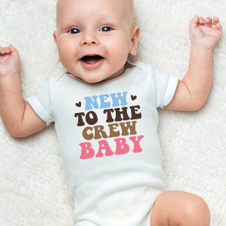 Body Para Bebê Retrô Novo para o Bebê da Tripulação