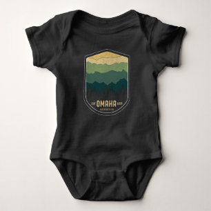 Body Para Bebê Retro Omaha Nebraska State Mountains Vintage