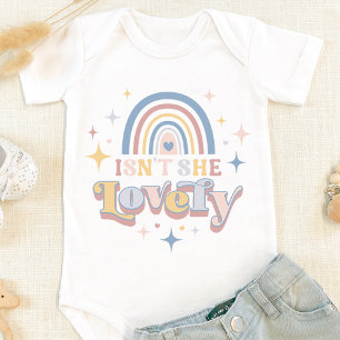Body Para Bebê Retro Rainbow não é uma garota encantadora editáve