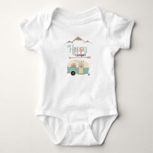 Body Para Bebê Retro RV de Camper Cute Feliz