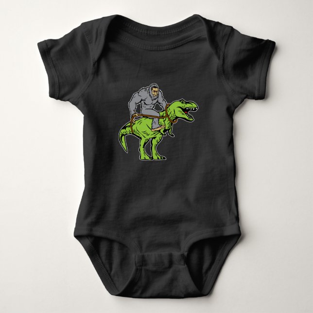 Body Para Bebê Rex do dinossauro T da equitação de Bigfoot (Frente)