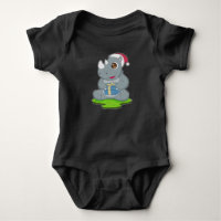 Rhino Christmas Santa hat