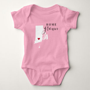 Body Para Bebê Rhode Island Home Grown State Tee