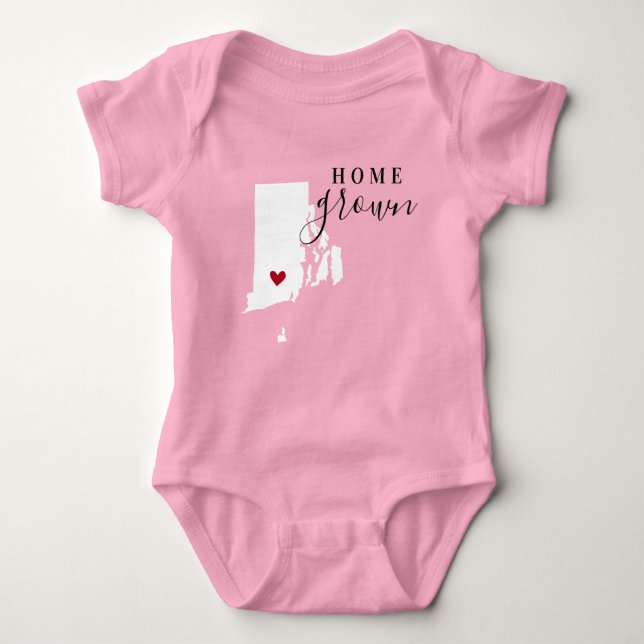 Body Para Bebê Rhode Island Home Grown State Tee (Frente)