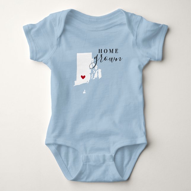 Body Para Bebê Rhode Island Home Grown State Tee (Frente)
