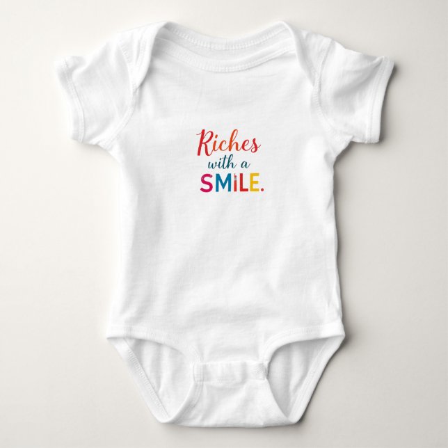 Body Para Bebê Riquezas com um Sorriso (Frente)