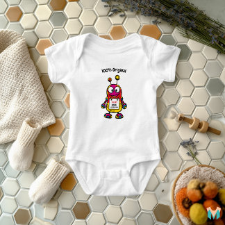 Body Para Bebê Robô Bebê Legal Personalizado com Nome e Placa de