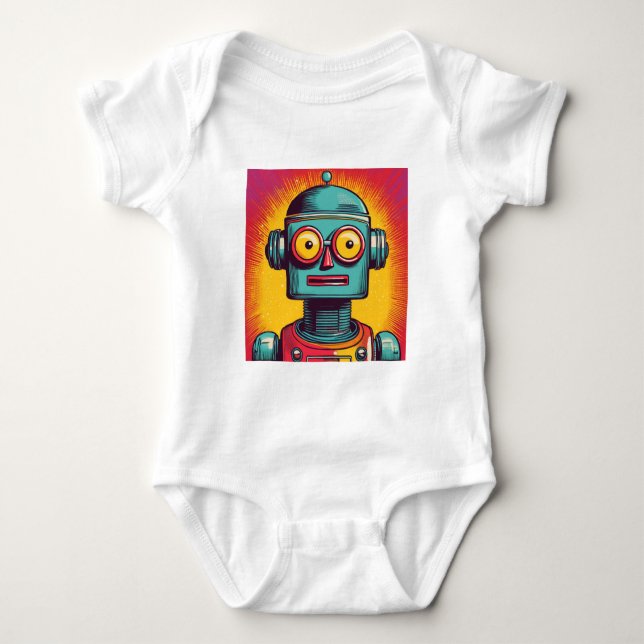 Body Para Bebê Robô de pop Art (Frente)