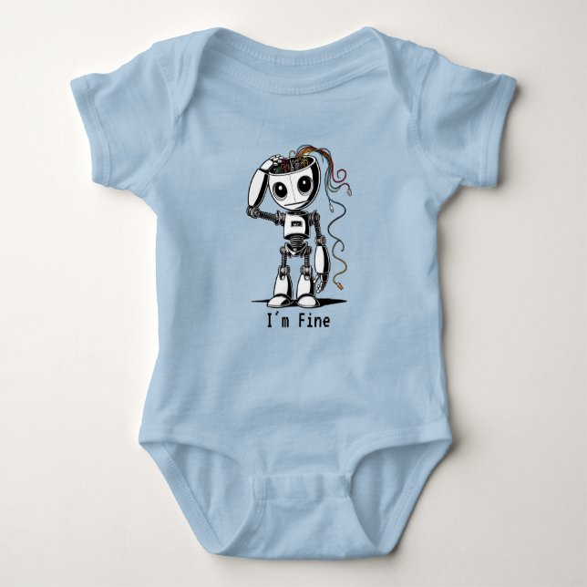 Body Para Bebê Robô quebrado - Estou bem (Frente)