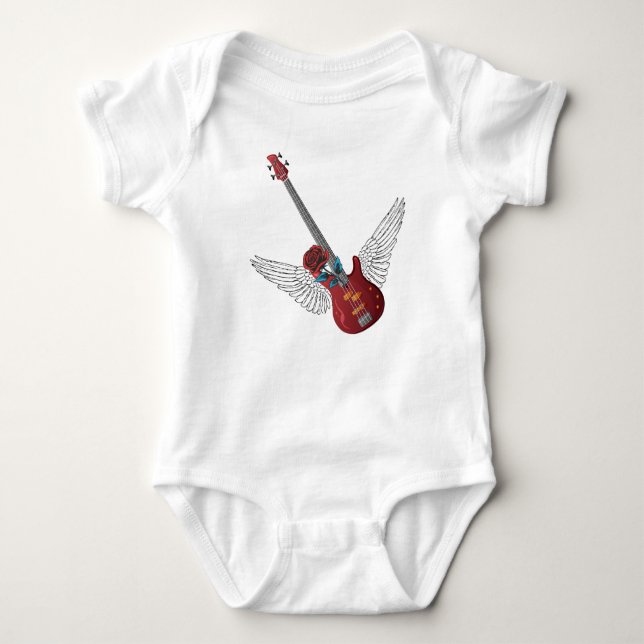 Body Para Bebê Rock and Roll Angel Bass (Frente)