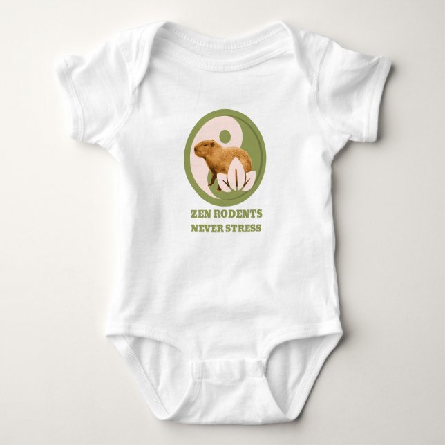 Body Para Bebê Roedores Zen Nunca Estressam Humor do Capivara (Frente)
