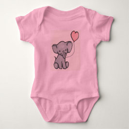 Body Para Bebê Romper cor-de-rosa bonito do elefante do bebê