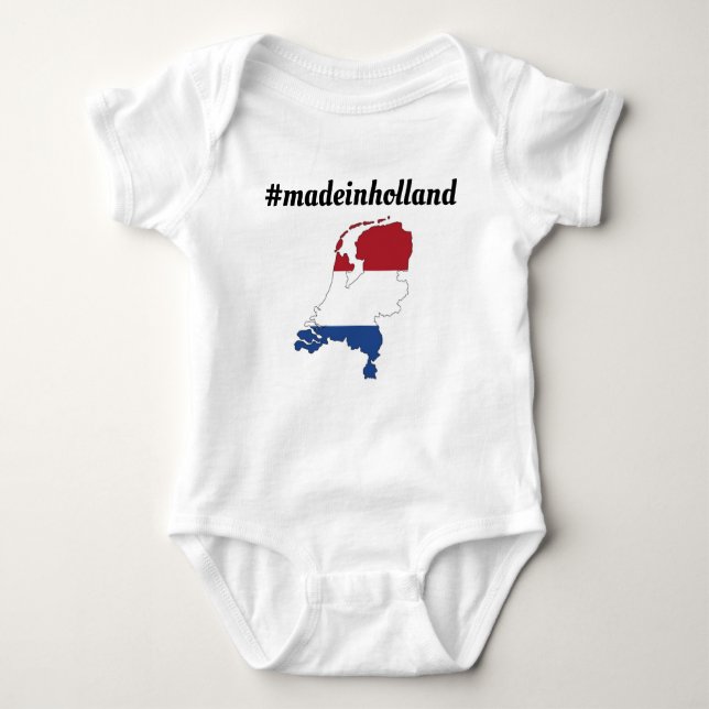 Body Para Bebê Romper "madeinholland". (Frente)