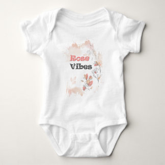 Body Para Bebê Rosa Vibes - Humor Floral Estético
