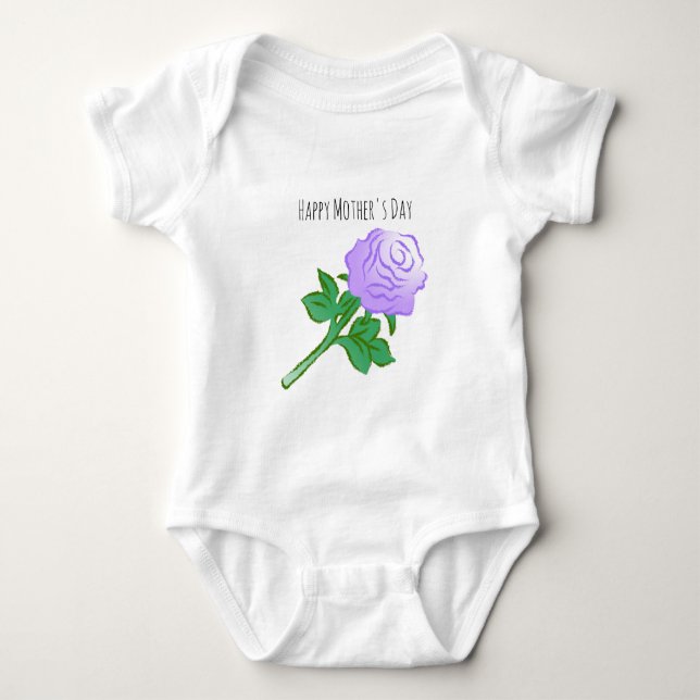 Body Para Bebê Rosa Violeta Elegante (Frente)