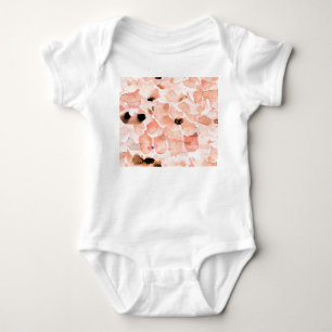 Body Para Bebê Rosas, pedras e folhas, padrão de aquarela.