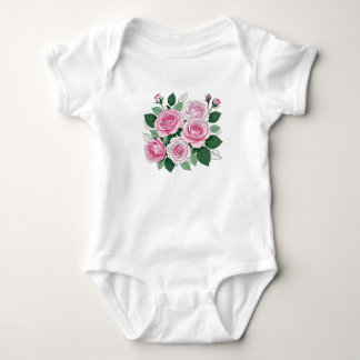 Body Para Bebê Rosas Rosa