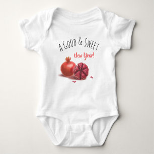 Body Para Bebê Rosh Hashanah Judeu Ano Novo Pomegranatos