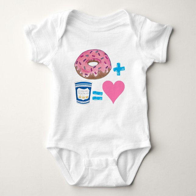 Body Para Bebê Rosquinha de emparelhamento de Comidas clássicas + (Frente)